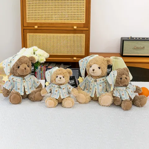 Carino Orsacchiotto di Peluche Vestito in Pigiama Animale Stuffed Morbido Abbraccio Orso Bambola Bambini Giocattolo Compagno Lenitivo