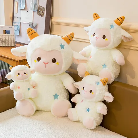 Simpatico Peluche Pecora Stellata Cartone Animato Agnello Bambola Animale Imbottito Cuscino Morbido Regalo Per Ragazze