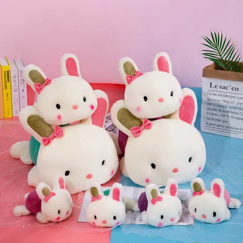 Simpatico Coniglio Disteso In Peluche Animale Di Peluche Morbido Bambola Cuscino Kawaii Coniglietto Simpatico Regalo Decorazione Casa Per Bambini