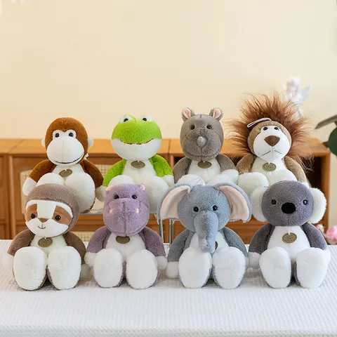 Forest Animal Series Plush Toy Lion Elephant Monkey Koala Sloth Panda Stuffed Animal For Kids Birthday Gift Soothing Doll