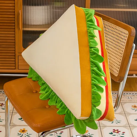 Cuscino in Peluche a Sandwich Creativo Carino Cibo Simulato Pane Cuscino Imbottito Morbido Giocattolo Decorativo per Divano Letto