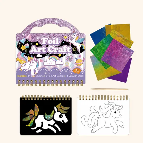 Kinder DIY Magische Kunst Malset Cartoon Folien Transfer Bastelset Tragbares Scrapbook Malspielzeug Für Kinder Geschenk