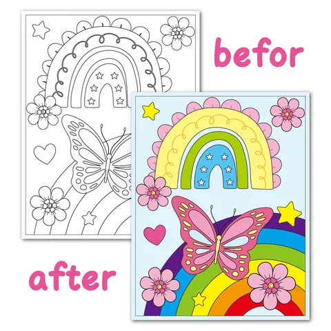 Kids Coloring Book Butterfly Rainbow Dessert Pattern DIY Graffiti Drawing Book Educational Toys For Children