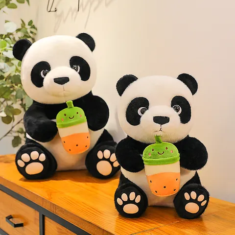Giant Panda Plush Toy Stuffed Animal Doll Milk Tea Cute Soft Pillow Cushion Gift For Kids Home Decor