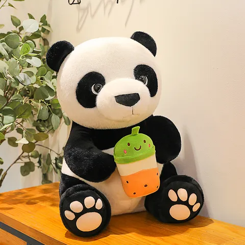 Giant Panda Plush Toy Stuffed Animal Doll Milk Tea Cute Soft Pillow Cushion Gift For Kids Home Decor