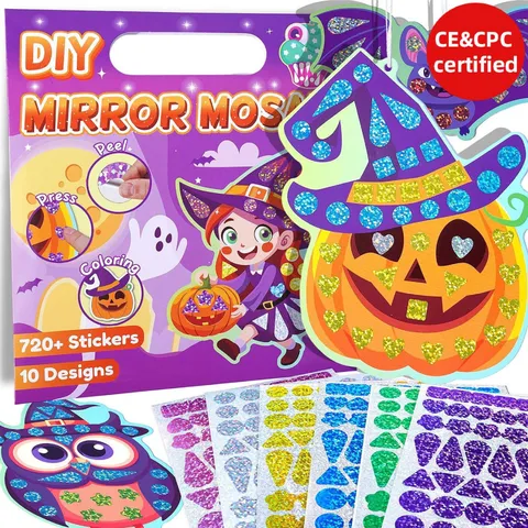 Kinder DIY Spiegel Mosaik Aufkleber Kunst Set Handgemachte Cartoon Puzzle Pädagogisches Spielzeug Kreatives Bastelset Geschenk Für Kinder