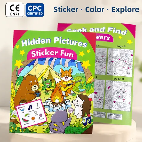 Kinder Such- Und Aufkleberbuch Pädagogisches Geisttraining Malen Aktivitätsbuch Kleinkind Frühes Lernen Puzzle Spielzeug Geschenk