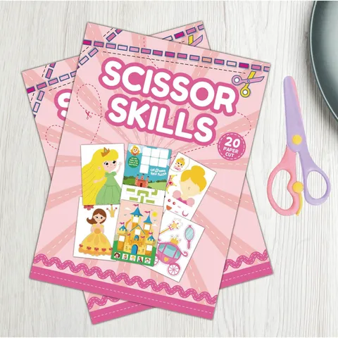 Kit per Artigianato di Taglio della Carta per Bambini Libro di Attività d'Arte Fatto a Mano DIY Educativo Con Forbici di Sicurezza