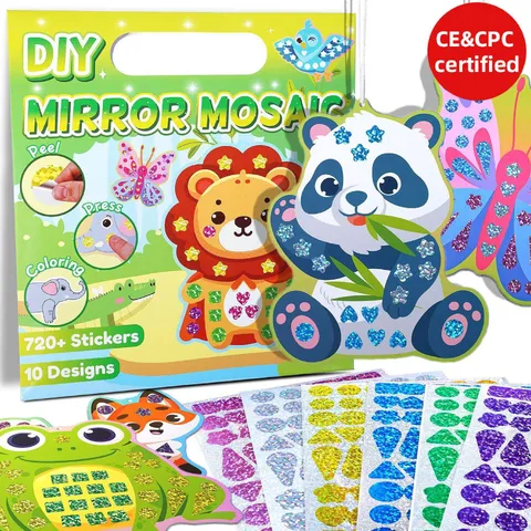 Kinder DIY Mosaik Aufkleber Kunst Set Pädagogisch Handgemacht Spiegel Mosaik Malerei Spielzeug Für Kinder Kreatives Spielen