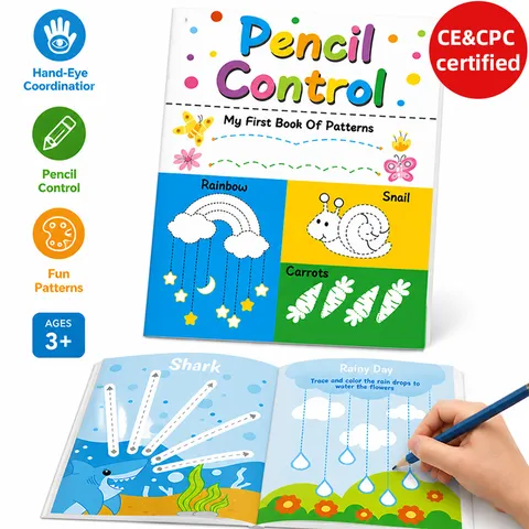 Libro da Calco di Allenamento per il Controllo della Penna per Bambini Cartone Animato Linea Pratica Giocattolo Educativo