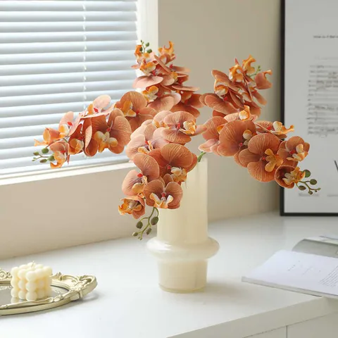 Τεχνητό Μπουκέτο Λουλουδιών Phalaenopsis 3D Touch Film Ορχιδέα Πεταλούδα Ψεύτικα Λουλούδια Για Σπίτι Σαλόνι Διακόσμηση Γάμου