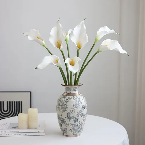 Fleurs Artificielles Calla Lily EVA Simulation Tiges de Fleurs Pour Mariage Décoration de Maison Fête Arrangement Floral Accessoires