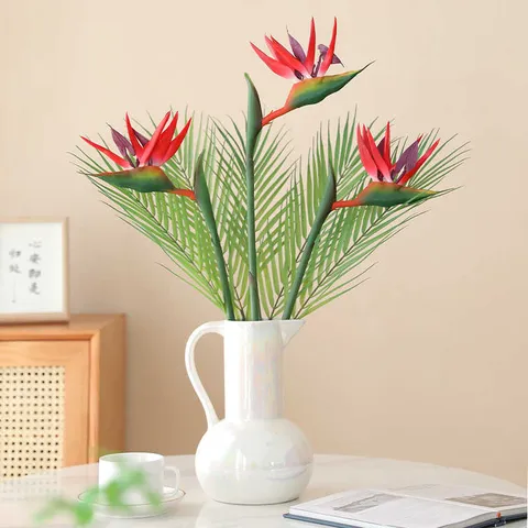 Artificial Strelitzia Flower Single Stem Fake Bird Of Paradise PVC Plant For Home Wedding Hotel Party Decor
