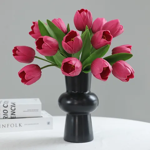 Tulip Artificial Flower Bouquet Soft Rubber Fake Flowers For Home Living Room Showcase Wedding Party Decor