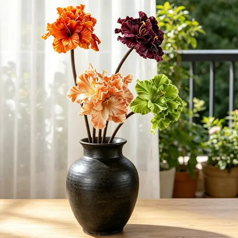 Kunstmatige Clivia Bloem PU Enkele Tak Herfstkleur Nepplant Voor Huisdecoratie Fotografie Rekwisieten Etalage Display