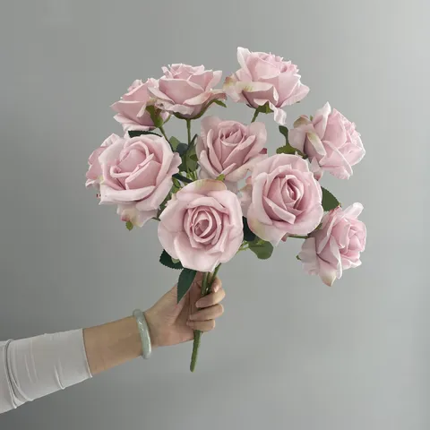 French Vintage Artificial Silk Rose Bouquet 10 Heads Fake Flowers For Wedding Party Home Decor Photography Props