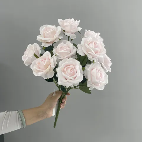 French Vintage Artificial Silk Rose Bouquet 10 Heads Fake Flowers For Wedding Party Home Decor Photography Props