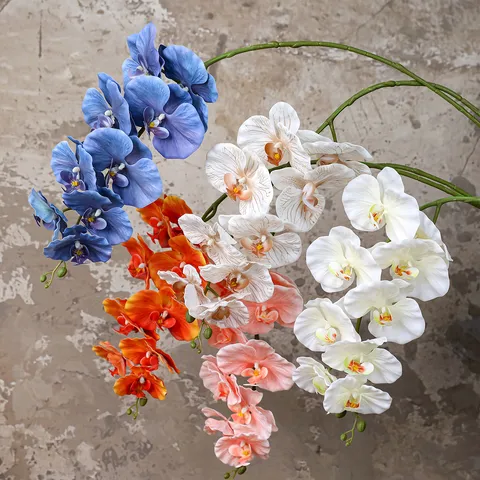 Τεχνητά Λουλούδια Ορχιδέας Phalaenopsis Πραγματική Αφή PVC Μαλακό Λάστιχο Μονό Στέλεχος Ευρωπαϊκό Στυλ Διακόσμηση Γάμου Σπιτιού