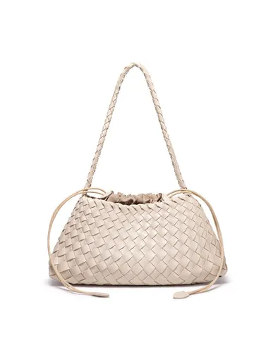 Woven PU Leather Shoulder Bag Retro Handbag Large Capacity Casual Underarm Tote Bag Women Fashion Chic Purse