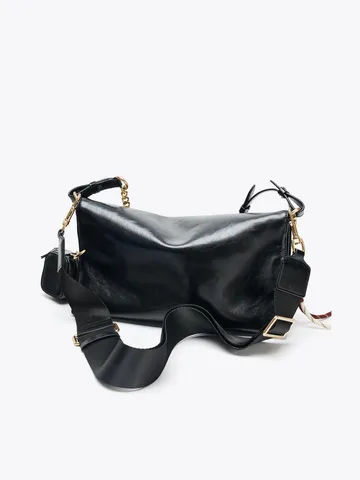 Women Casual Large Capacity Tote Bag PU Leather Crossbody Shoulder Bag Stylish Pillow Handbag With Chain Strap