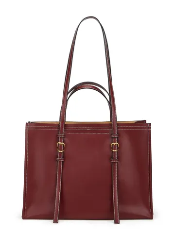 Women's Retro PU Leather Tote Bag Large Capacity Casual Shoulder Handbag Work Commuter Bag For Women