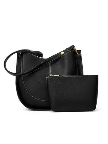 Women Casual Soft PU Leather Saddle Bag Large Capacity Fashion Solid Color Shoulder Crossbody Bucket Bag Daily Purse