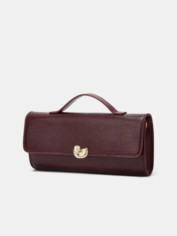 Women's Vintage Stone Pattern PU Leather Shoulder Bag Retro Casual Top Handle Bag Elegant Evening Handbag For Daily Commuting