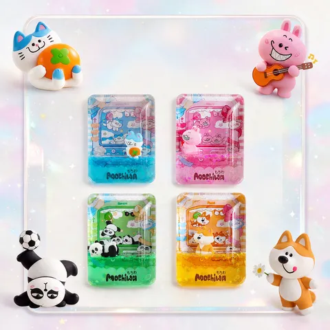 Aimant de Réfrigérateur à Sables Mouvants Liquides Original IP Mochiwa Acrylique Magnétique 3D Animal de Dessin Animé Décor