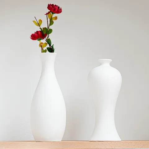 Unpainted Ceramic Vase White Bisque DIY Painting Pottery Flower Vase Home Decor Modern Minimalist Tabletop Floral Holder