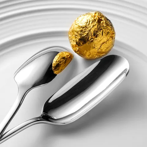 Cucchiaio per Ghiaccio a Manico Lungo in Acciaio Inossidabile 316L Moderno Minimalista Lucidato a Specchio Cucchiaio da Caffè Cucchiaio da Bar Posate