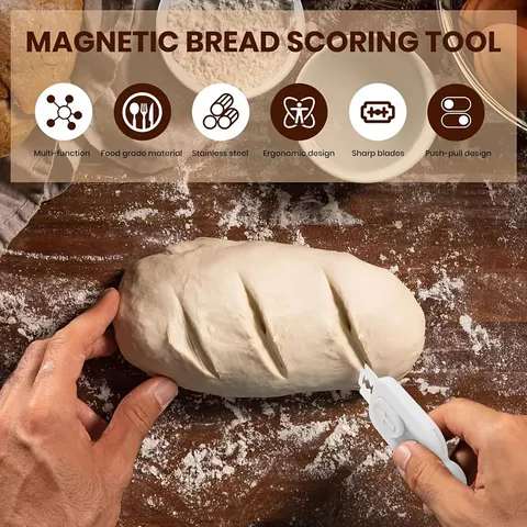 Stainless Steel Bread Lame Scoring Tool With Replacement Blades Magnetic Bread Cutter For Kitchen Baking Sourdough Scoring Knife