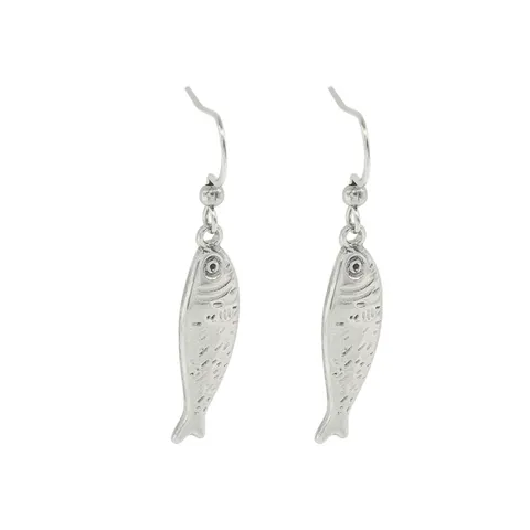 Minimalist Stainless Steel Small Fish Pendant Necklace And Earrings Set Ocean Style Trendy Women Jewelry