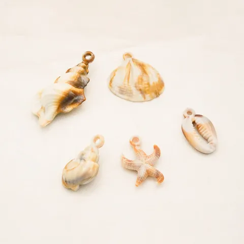 Ocean Vacation Acrylic Pendants Stainless Steel DIY Necklace Accessories Shell Starfish Charms And Chains
