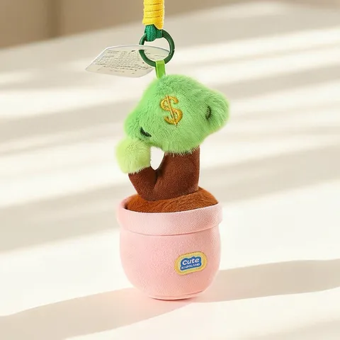 Carino Pianta in Vaso Giocattolo di Peluche Portachiavi Imbottito Fiore Cartone Animato Cactus Succulenta Borsa Pendente Bambola Regalo
