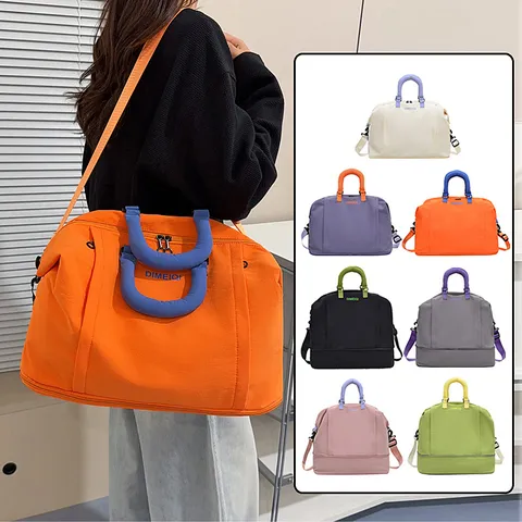 Borsa da Viaggio Espandibile di Grande Capacità a Blocchi di Colore in Nylon per Palestra Sport Weekend Uomo Donna