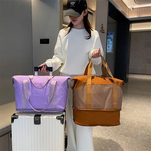 Borsa da Viaggio Espandibile Pieghevole Borsa da Palestra Fitness Leggera in Tessuto Oxford per Sport All'aperto Campeggio Weekend