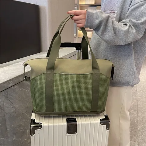 Borsa da Viaggio Espandibile Pieghevole Borsa da Palestra Fitness Leggera in Tessuto Oxford per Sport All'aperto Campeggio Weekend
