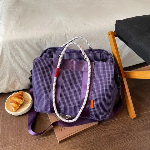 Borsa da Palestra a Quadri di Grande Capacità Leggera Borsa da Viaggio con Separazione Secco-Umido per Donna Uomo Sport