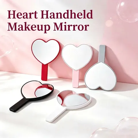 Heart Handheld Mirror Portable Makeup Mirror Aesthetic Cute Cosmetic Mirror For Personal Care Home Decor Vanity Hand Mirror