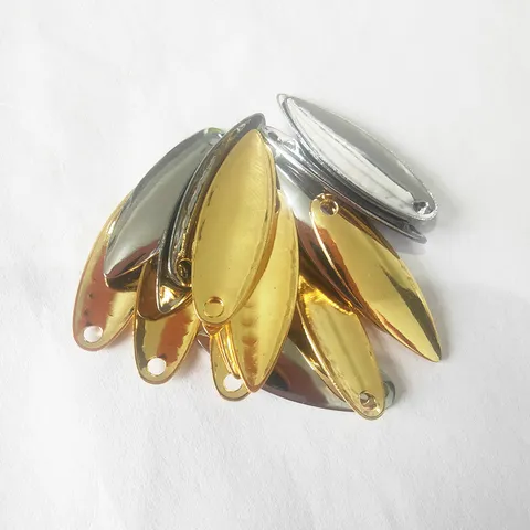 Metal Willow Leaf Spinner Blades DIY Fishing Lures Accessories Gold Silver Spoon Baits