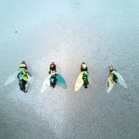 Technita Dolomata Psarematos me Mysiga Biomimitiko Entomou Fake Bait me Metallo Gantzou Fterou