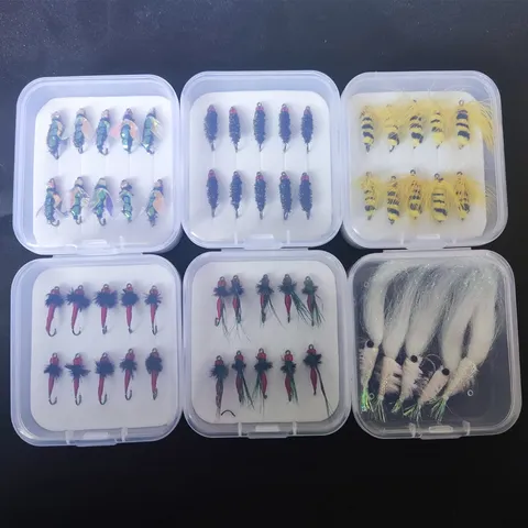 Fishing Lure Set Artificial Fly Fishing Hooks Boxed Bionic Insect Bait Micro Lure Trout Bass Fishing Tackle Kit