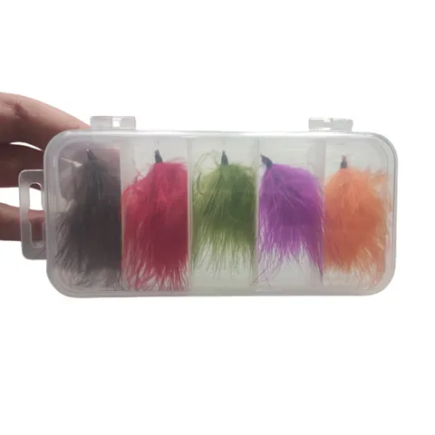 Bionic Aquatic Grass Fishing Lure Set Artificial Feather Weedless Hook With Transparent Storage Box Outdoor Fishing Tackle