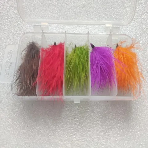 Bionic Aquatic Grass Fishing Lure Set Artificial Feather Weedless Hook With Transparent Storage Box Outdoor Fishing Tackle