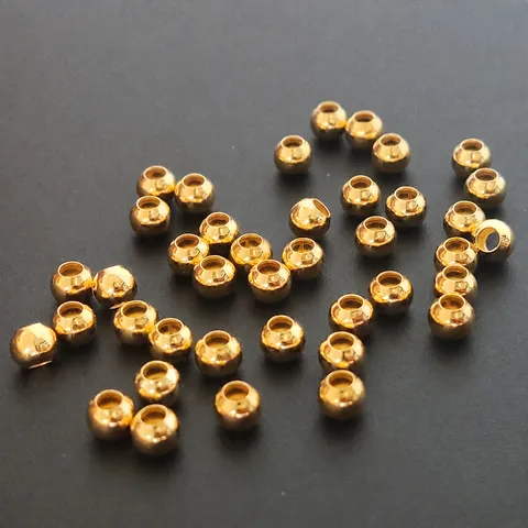 Golden Brass Beads Stopper Metal Spacer Beads for Lure Fishing Micro Fly Fishing Line Group Accessories