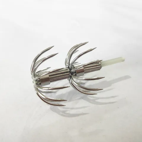 Stainless Steel Luminous Squid Hook Barbless Saltwater Fishing Multi Claw Cuttlefish Umbrella Hook Sea Fishing Tackle