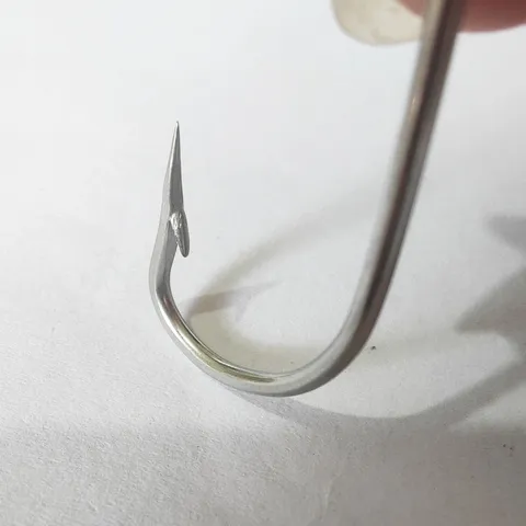 Stainless Steel Long Shank Ringed Sea Horse Hooks Barbed Fishing Hooks With Hole Saltwater Fishing Tackle