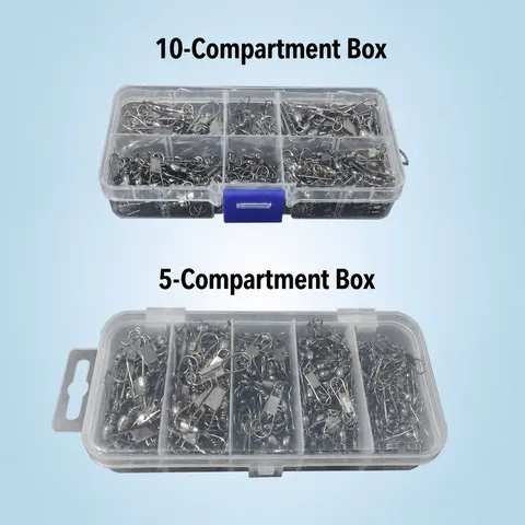B Shape Pin Connectors Barrel Swivels Fishing Quick Swivel Set With Storage Box Metal Alloy Fishing Tackle Accessories