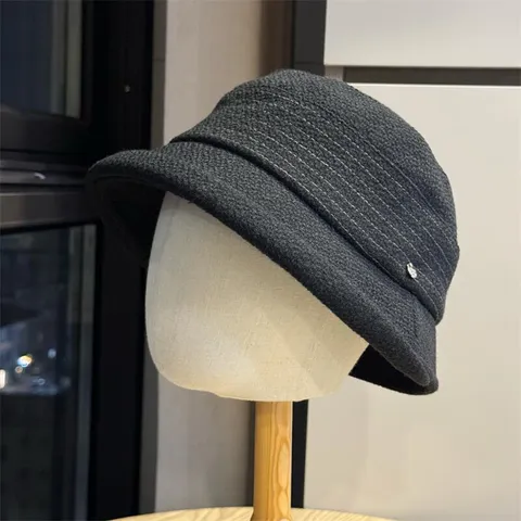 Women Fashion Pleated Bucket Hat Casual Solid Color Windproof Fisherman Hat Outdoor Travel Daily Wear Sun Protection Cap