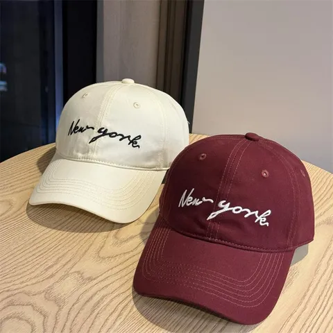 Women Cotton Baseball Cap Letter Embroidered Adjustable Sun Protection Casual Sports Hat